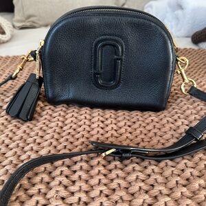 Marc Jacobs Black Pebbled Leather Crossbody with Gold Hardware